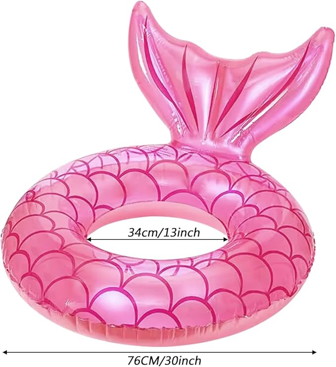 Children Swimming Ring, Inflatable Pool Floats Swim Tube Raft Toy with Fruits Mermaid Decorations Summer Water Fun Lounge Beach Lake Party Supplies for Kids