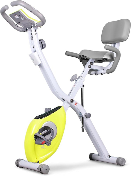 leikefitness LEIKE X Bike Ultra-Quiet Folding Exercise Bike, Magnetic Upright Bicycle with Heart Rate,LCD Monitor and easy to assemble