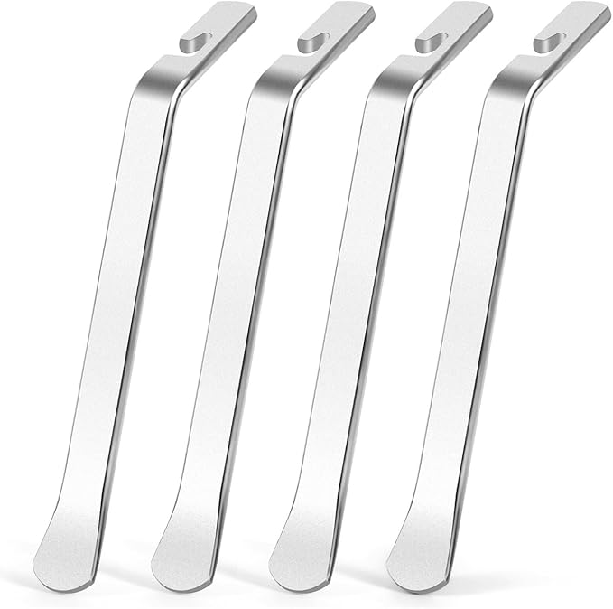 4pcs Bicycle Tire Pry Bar, Tire Scoop, Professional Tire Removal Tool, Tire Lever, High Grade Stainless Steel Tire Lever, Repair Bicycle Inner Tube, Best Tire Changing Tool