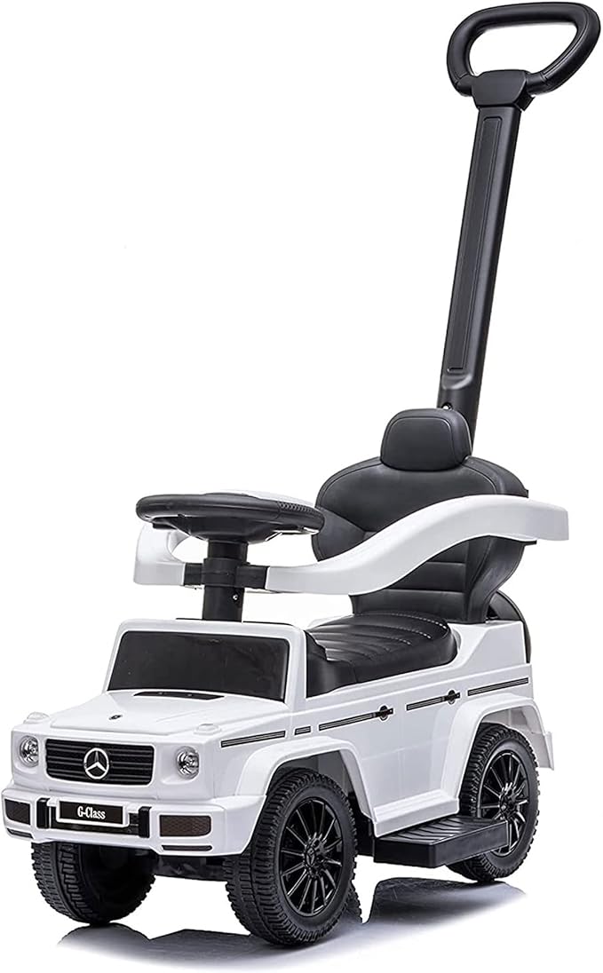 Best Ride On Cars Kids Outdoor Stroller Mercedes G-Wagon for Toddlers 1 to 3 Years Old with Music, Horn Sounds, and Handle, White