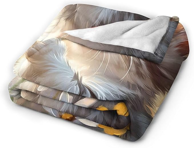 Cat Blanket Gifts for Girls Boys Blue Butterfly Throw Blankets Cozy Plush Cute Flower Fleece Lightweight Flannel Fuzzy 80"X60"