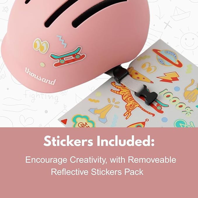 Thousand Jr. Toddler Helmet - Free Reflective Sticker Pack to Customize, No Pinch Magnetic Buckle, Adjustable Fit, Multi Sport CPSC CE ASTM Certified