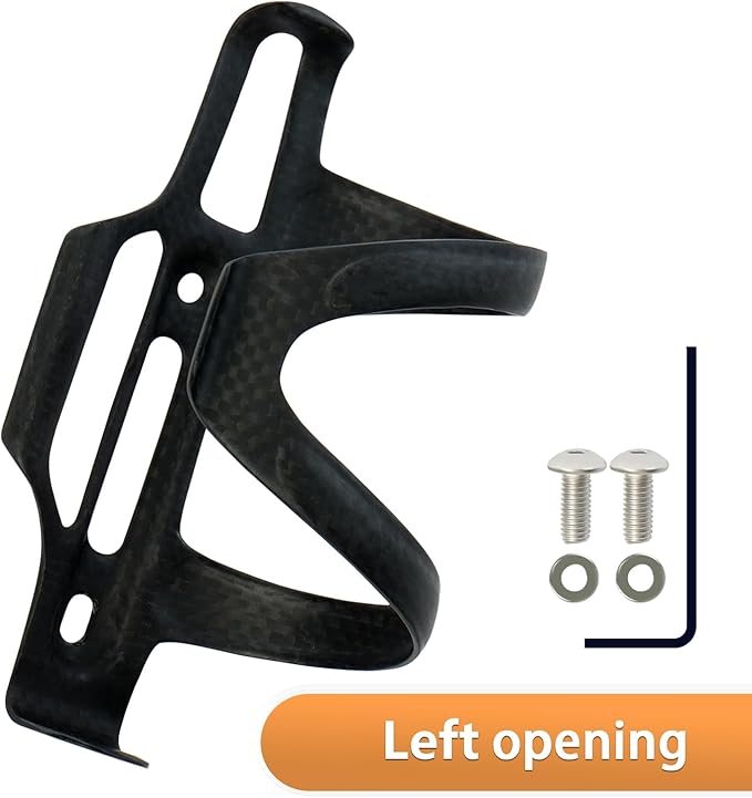 BRKURLEG Bike Water Bottle Holder Ultra-Light Carbon Fiber Bicycle Drink Bottle Cages with Screws Tool, for Road Bike MTB Cycling Black Matte