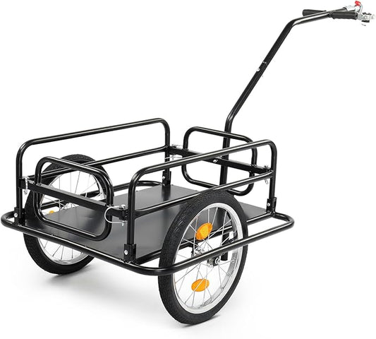 Ktaxon Foldable Bike Trailer, Bicycle Trailer with Unmatched Load Capacity, 16 Inch Pneumatic Tire, Universal Coupler, Foldable Frame and Safe Reflectors Design