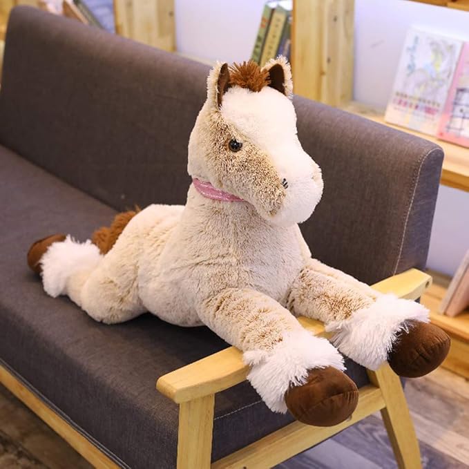 Large Horse Stuffed Animal Plush Toy,Giant Pony Unicorn Plush Doll Gifts for Kids,Valentines,Christmas 47.2"