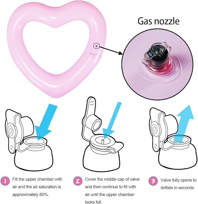 ZHUYNXIR Heart Swimming Pool Float Loungers Tube, Water Fun Beach Party Toys for Kids，Birthday Scene Layout Props.