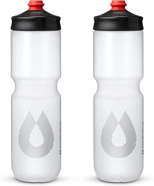 HydraPak Breakaway Surge Lightweight Bike Water Bottle 2-Pack (20oz, 25oz, 30oz) - High Flow, Cycling & Sports Squeeze Bottle