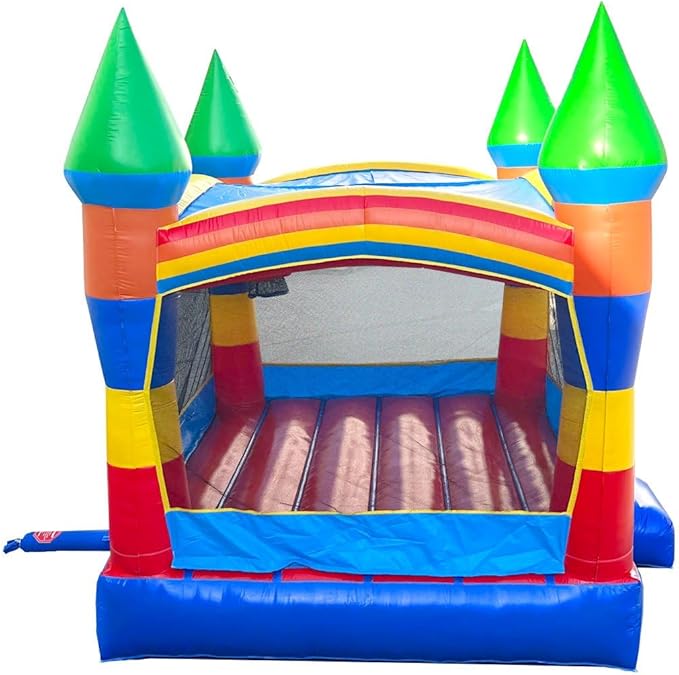 Crossover Rainbow Inflatable Bounce House, Bouncy Jump Castle for Kids and Toddlers, Outdoor Birthday Party Jumping Bouncer, Commercial-Grade, Without Blower, 13 x 12 x 14.5 Ft