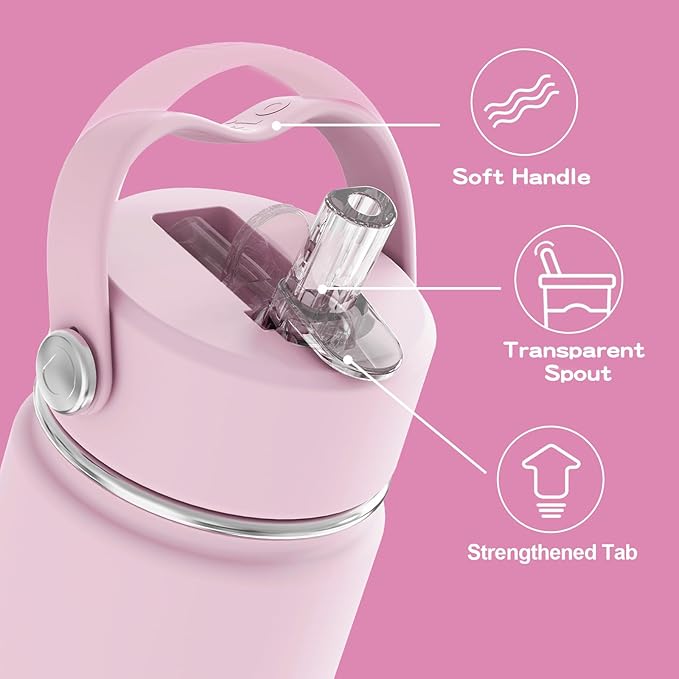 OISIZ Kids Water Bottle 10oz - Vacuum Insulated 316 Stainless Steel With Straw Lid for School, Leakproof, BPA Free, Keeps Cold for 24 Hours