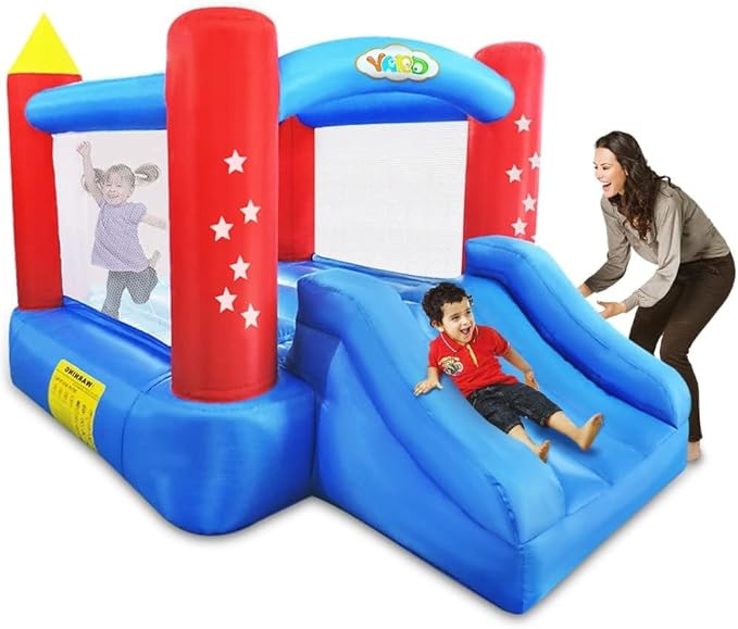 Yard Bounce House for Kids 3-8, Inflatable Bounce House with Slide, Bouncy House with Blower & Play Balls for Indoor Outdoor, 9.5x6.5x6.5FT Bouncy Castle for Toddlers Party