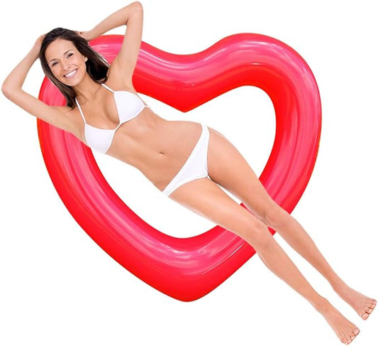 ZHUYNXIR Heart Swimming Pool Float Loungers Tube, Water Fun Beach Party Toys for Kids，Birthday Scene Layout Props.