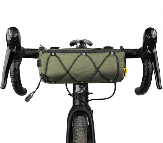 Rhinowalk Bike Handlebar Bag, Bicycle Front Bag Frame Storage Roll Bag Mountain Road Bikes Commuter Shoulder Bag Professional Cycling Accessories