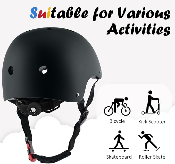 Kids Bike Helmet, Adjustable and Multi-Sport, from Toddler to Youth, 3 Sizes
