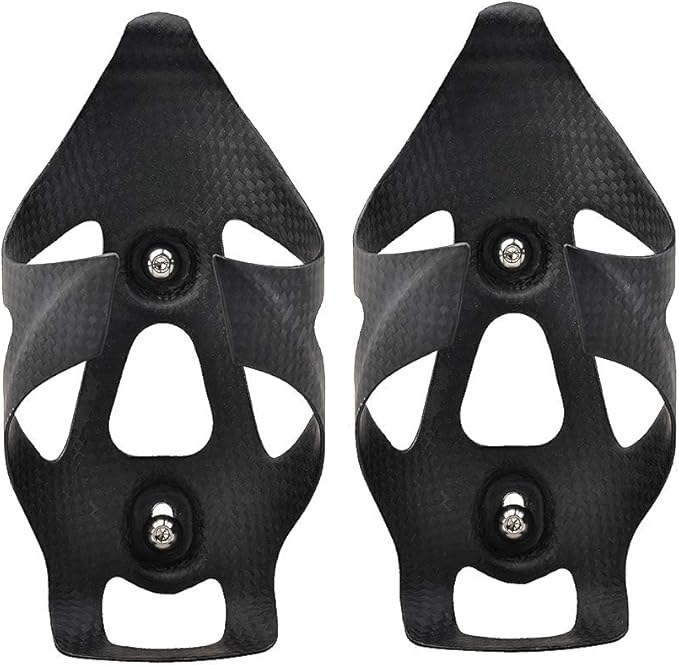 Full Carbon Fiber Bicycle Water Bottle Cages Holder Brackets with Titanium Bolts Pack of 2