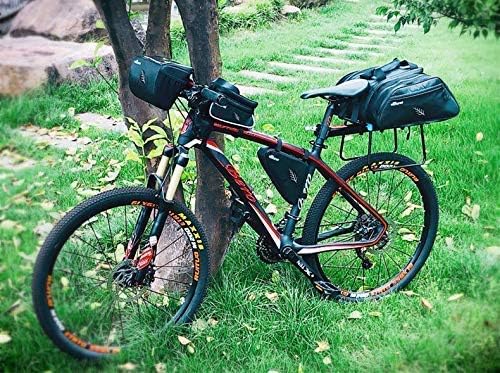 NDakter Bike Bicycle Frame Storage Bag, 2L Waterproof Bicycles Triangle Pouch, Cycling Pack for Phone, Wallet, Keys, Tools, Accessories, Bikes Front Tube Bag for Mountain Road Bike, MTB