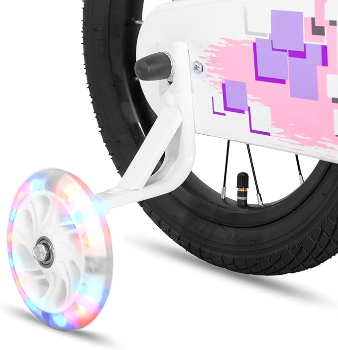 JOYSTAR Pluto 12 14 16 18 20 Inch Kids Bike with Light Up Training Wheels, Kids' Bicycle for Boys Girls Age 3-12 Years, Children Bikes, Multiple Colors