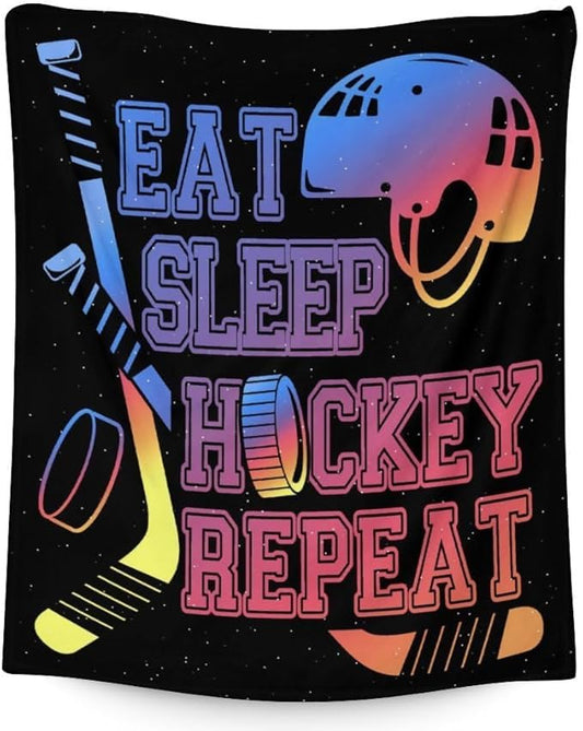 Kids Blankets for Girls - Hockey Gifts - Boys Blanket for Team Player - 40"x50" Soft Fleece Throws for Couch, Office