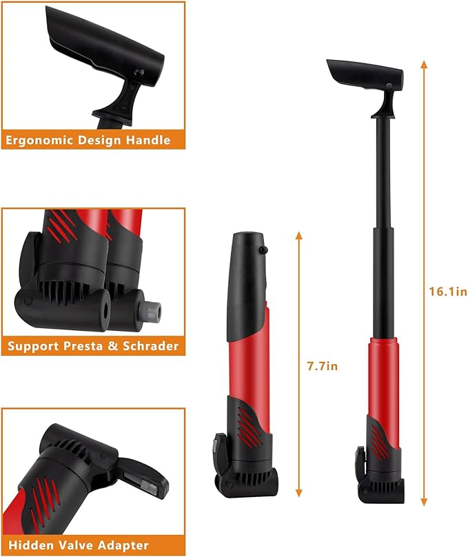 Bicycle Tire Patch Repair Kit, Bike Chain Repair Wrench, Essential Mini Pump, Portable Adult Bicycle Toolkit Accessories,Tool Kit for Camping Travel, Best Gifts for Men and Women