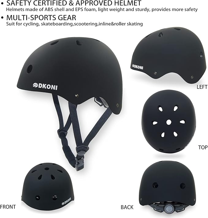 Kids Bike Helmet, Adjustable and Multi-Sport, from Toddler to Youth, 3 Sizes