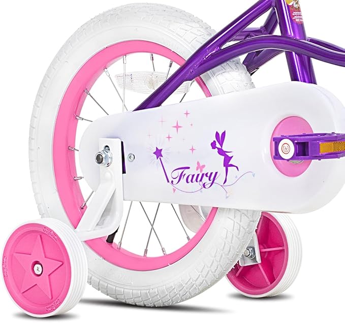 JOYSTAR Fairy Girls Bike for Toddlers and Kids Ages 2-8 Years Old, 12 14 16 18 Inch Kids Bike with Training Wheels, Handbrake and Basket, Toddler Girl Bike, Children Bicycle