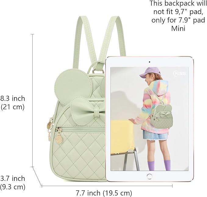 KL928 Girls Mini Backpack Bowknot Polka Dot Cute Small Daypacks Convertible Shoulder Bag Purse for Women