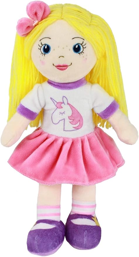 Playtime by Eimmie 14" Soft Baby Doll for Girls (Eimmie) - Plush Rag Doll for Toddlers & Infants, Washable Stuffed Toy with Sensory Fabric Body - Great for Baby Showers, Birthdays & Special Occasions