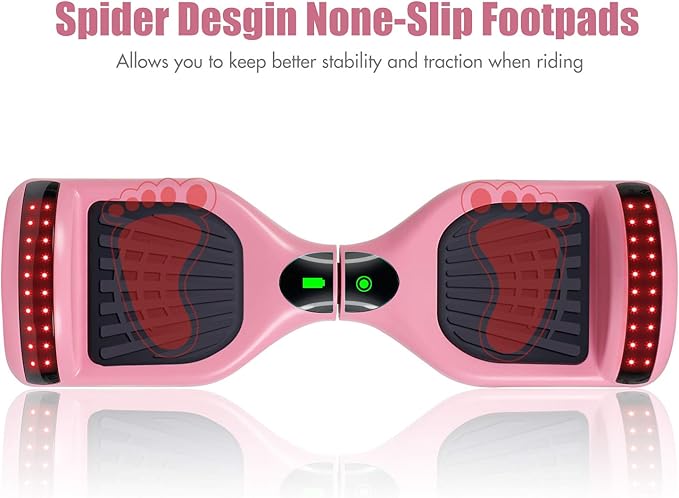 LIEAGLE Hoverboard, 6.5" Self Balancing Scooter Hover Board with Bluetooth Wheels LED Lights for Kids Adults