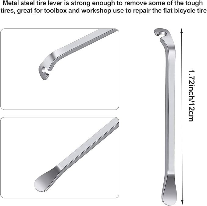 5 Pieces Bicycle Spoke Wrench Bike Spoke Tool with 1 Piece Tire Lever Bike Rim Correct Kit Cycling Pocket Tools for Bicycle Repair, Totally 6 Pieces Tool Kit