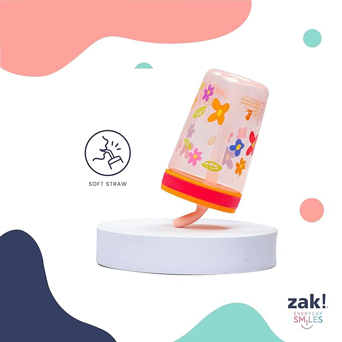 Zak Designs Kelso Toddler Tumblers Benefiting St. Jude, For Travel or At Home, 15oz 2-Pack Durable Plastic Sippy Cups With Leak-Proof Design is Perfect For Kids (Space and Smiles)