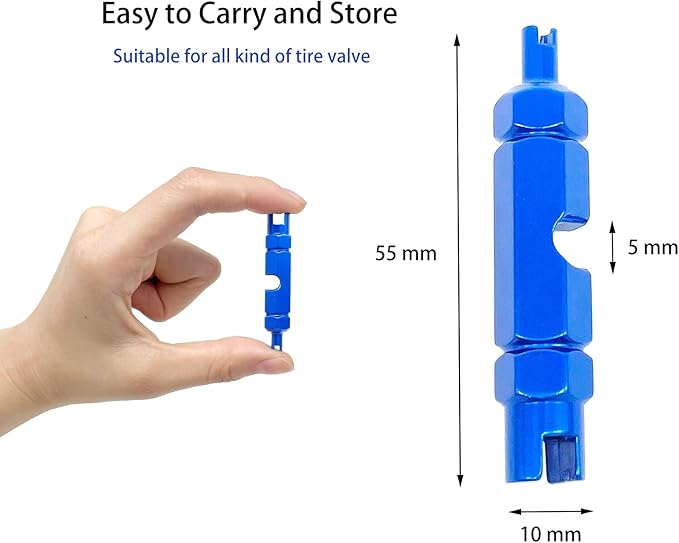 ZUFECY Valve Core Remover, Valve Core Repair Tool for Presta Schrader tubeless Cycling Tires (Blue)