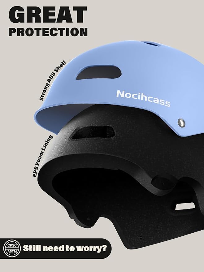 Skateboard Bike Helmet,Multi-Sport with Premium Safety & Ventilation,Shock-Absorbing,Adjustable for Cycling Scooter Commuter Skate Protection for Youth Adult