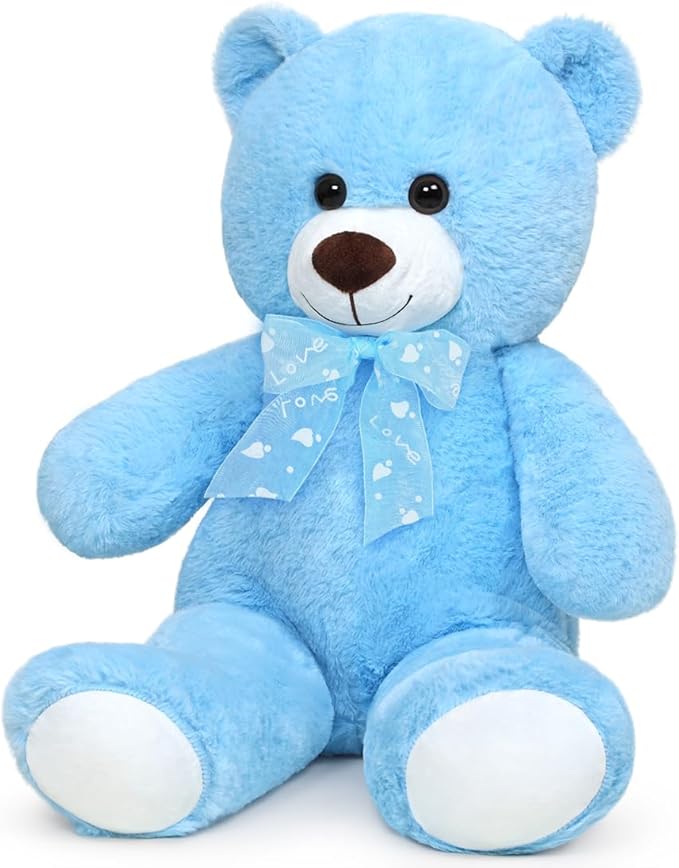 Teddy Bear Stuffed Animal 16'' Small Teddy Bear Gift for Christmas Birthday Blue