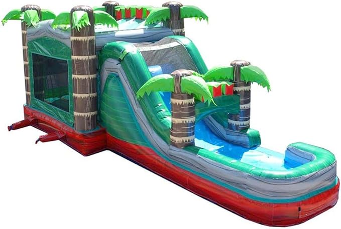 TentandTable Inflatable Bounce House Water Slide for Kids 5-12 Large, Commercial Grade Mega Bouncy Castle for Adults, Jump House, Includes Electric Air Blower, 32' L x 16' W x 15' H, Red Marble