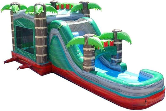 TentandTable Inflatable Bounce House Water Slide for Kids 5-12 Large, Commercial Grade Mega Bouncy Castle for Adults, Jump House, Includes Electric Air Blower, 32' L x 16' W x 15' H, Red Marble