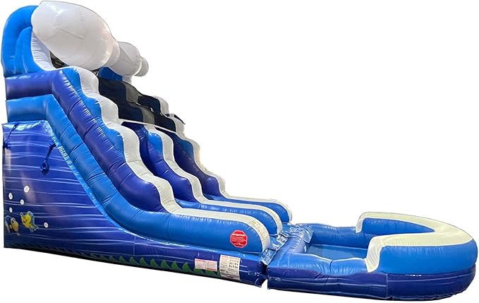 Inflatable Water Slide for Kids & Toddlers with Inflatable Pool, Backyard, Park or Commercial Use, Outdoor Water Play, Includes Blower Stakes, Splash Pool & Storage Bag, Large 25.5' x 9' x 15'