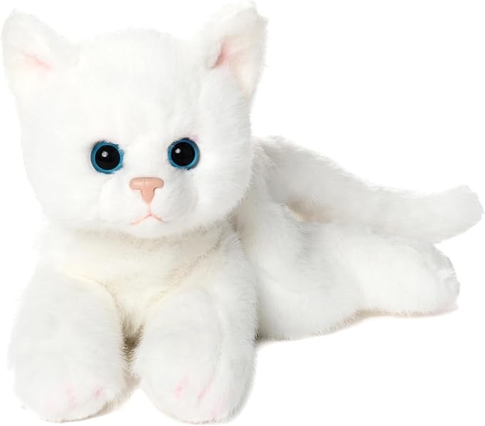 Bearington Lil' Muffin Small Plush Stuffed Animal White Cat, Kitten 8 inch