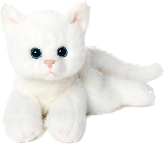 Bearington Lil' Muffin Small Plush Stuffed Animal White Cat, Kitten 8 inch