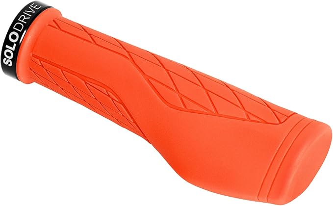SOLODRIVE Ergonomic Design Mountain Bike Grips, Comfortable Bicycle Handlebar Grips, Single Lock-on and Non-Slip MTB Handle, Fit MTB, E-Bike, Hybrid, Scooter