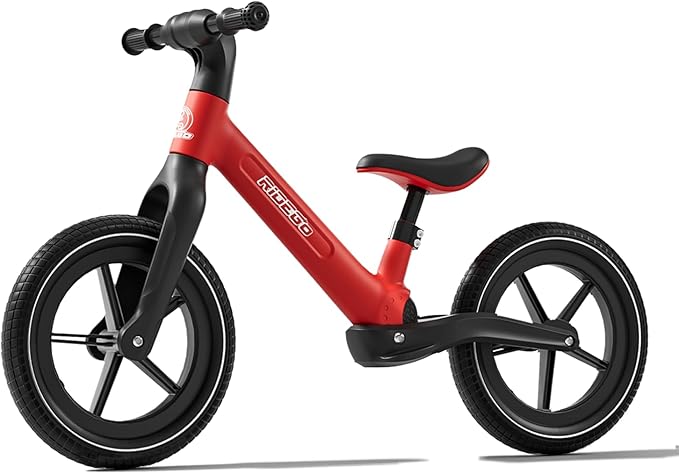 Ridego 14 Inch Balance Bike for Kids 3–6 Years, Lightweight Toddler Bike with Air Rubber Tires, Adjustable Seat, Durable Push Bicycle Gift for Boys & Girls