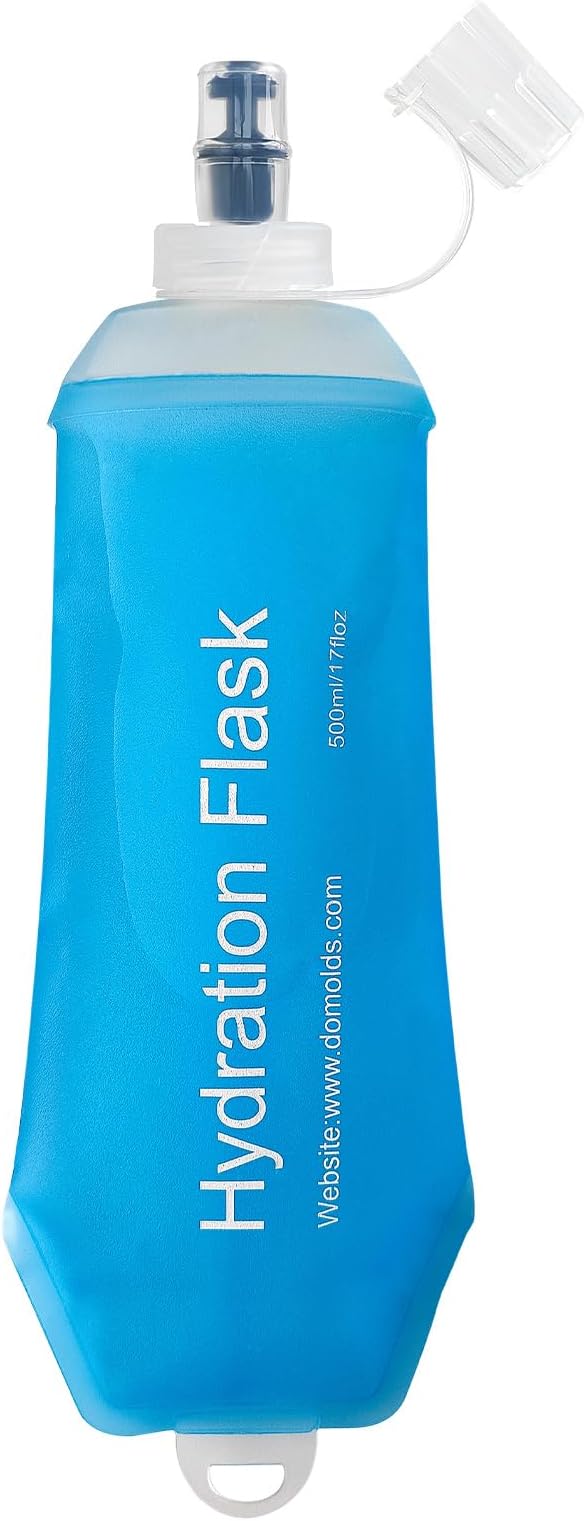 500ml Soft Flask Soft Water Bottle for Running, Hiking, Travelling, Cycling and Climbing - Blue