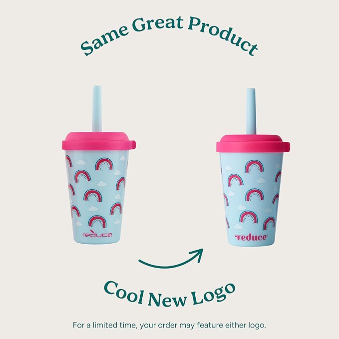 REDUCE GoGo's Kids Portable Tumbler Cups with Lids and Spill-Proof Straws - 5 Pack of Stackable 12 oz Tumblers with Twist-On Lids - Easy Storage, Dishwasher Safe - Scavenger Boy Set