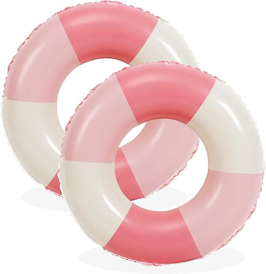 Swimming Pool Tubes-2PCS Inflatable Pool Floats for Adult Swim Ring Pool Floaties Inflatable Swimming Pool Raft Party Water Summer Beach Lounger Float Party Supplies
