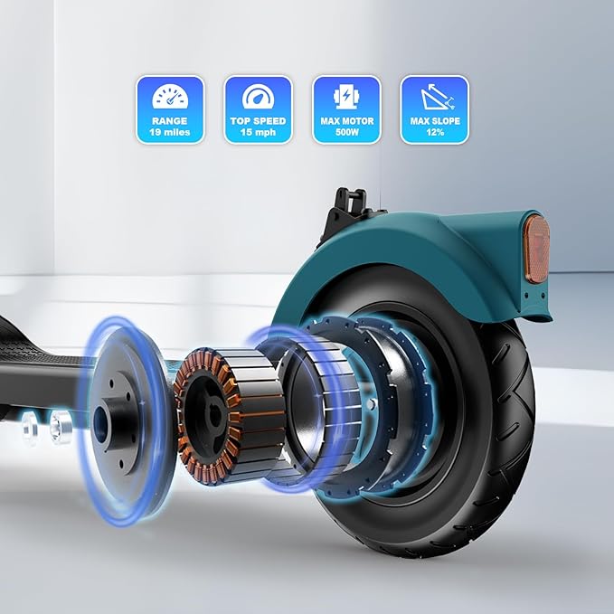 Electric Scooter Adults, Foldable 8.5" Tires E Scooter for Adults, 19 Mph, 350W Motor Fast Cooter, Kick Scooters Max 21 Miles Long Range for Commuting, Heavy Duty E-Scooter with Dual Braking System