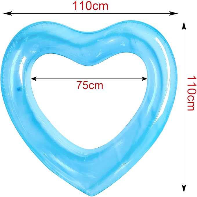 ZHUYNXIR Heart Swimming Pool Float Loungers Tube, Water Fun Beach Party Toys for Kids，Birthday Scene Layout Props.