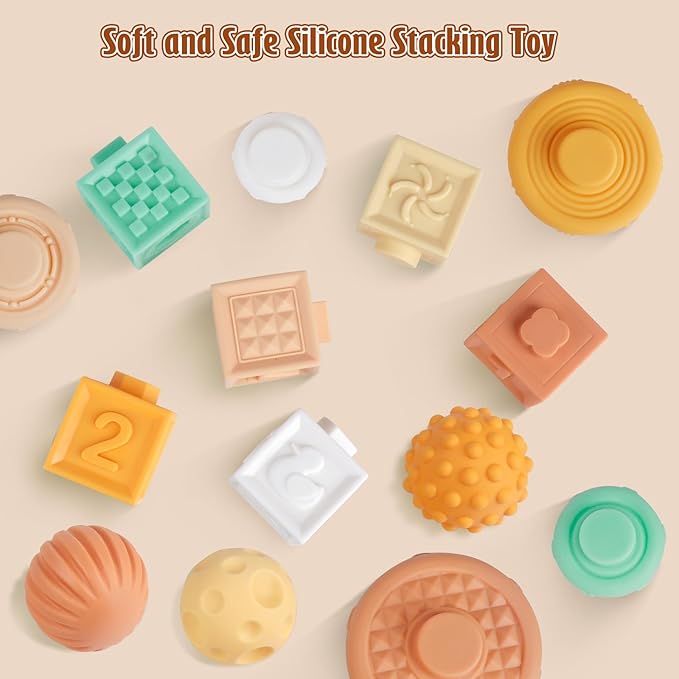 Montessori Toys Wooden Musical Instruments for Kids, Percussion Instruments Music Toy Set with Tambourine, Handbells, Clarinet, Sounder for Toddlers, Educational Toys for Baby (Natural Color)