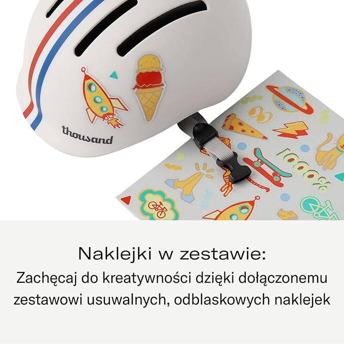 Thousand Kids Helmet – Free Reflective Sticker Pack to Customize, No Pinch Magnetic Buckle, Multi Sport Safety CSPC ASTM CE Certified – Jr Collection