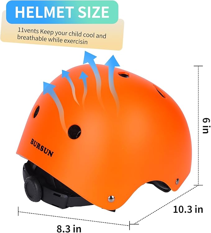 BURSUN Kids Bike Helmet Ventilation & Adjustable Toddler Helmet for Ages 2-14 Kids Boys Girls Multi-Sport Helmet for Skateboard Roller Skateing Bicycle Scooter blance Bike