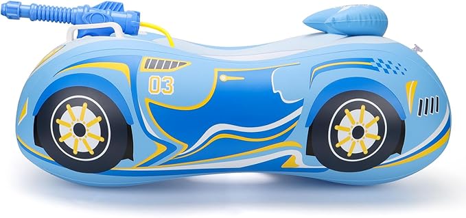 Swimbobo Toddler Pool Float with Seat Boat Inflatable Ride-on Airplane Pirates Sharks Car for Kids Outdoor Toys