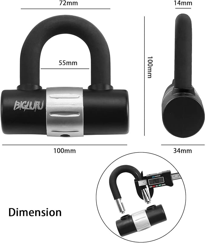 BIGLUFU Motorcycle Lock Chain Locks Heavy Duty 4ft Long, 15mm Cut Proof Square Chains, Ideal for Motorcycles, Bikes, Generator, Gates, Bicycle, Scooter