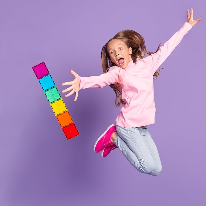 Gemmicc Magnetic Tiles, Deluxe 136 PCS Building Blocks Magnet Toys for Kids,3D Magnet Puzzles Stacking Blocks for Boys Girls,Huge Set with 2 Cars